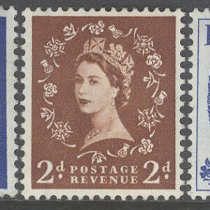 England – M  318-319, 321, 324-325 zX Drottning Elisabeth II, serie 5 olika **