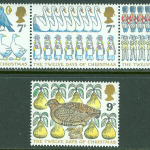 England – M  750-755 Jul 1977 – Fåglar, 5-strip + 1 kpl **