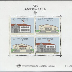Azorerna – M BL  11 Europa CEPT 1990 Postbyggnader, Block **