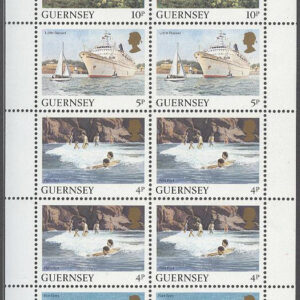 Guernsey – M  289A, 291A, 326A, 327A, Vyer – Båtar, Häftesblock kpl **