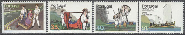 Madeira - M   93-96 A Transportmedel - Båtar - Bärstol, serie 4 kpl **