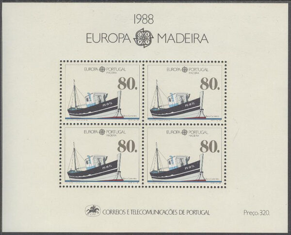 Madeira - M BL   9 Europa CEPT 1988 Transport & Kommunikation, Block **