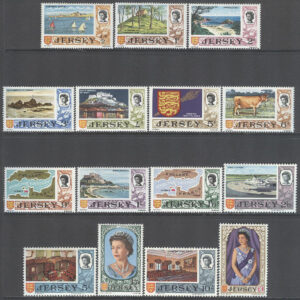 Jersey – M    7-21 Motiv från Jersey – Drottning Elisabeth II, 15 kpl **