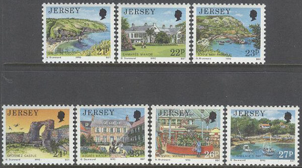 Jersey - M  501-507 Vyer från Jersey - Landskap & Byggnader, 7 kpl **