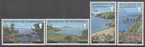 Guernsey - M  137-140 Landskap bla Hamnen i Herms, 4 kpl **