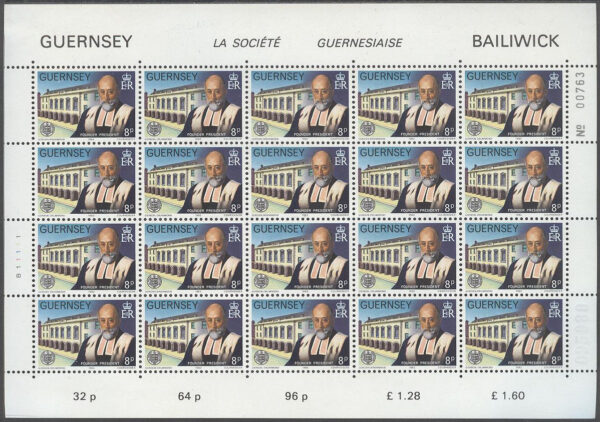 Guernsey - M  245-250 Europa CEPT 1982 Historiska händelser, 6 st Miniark kpl **