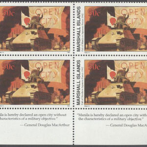 Marshall Islands – M  396 2:a Världskriget – Manilla faller för Japan, 4-Block **
