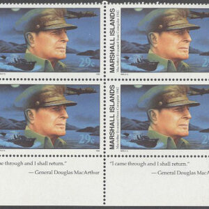 Marshall Islands – M  405 2:a Världskriget – Macarthur från Corregidor, 4-Block **