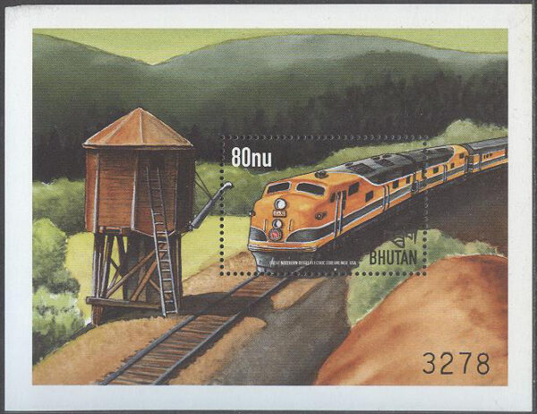 Bhutan - M BL 386 Järnväg - Disellok - Great Northern Railroad USA, Block **