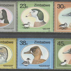 Zimbabwe – M  390-395 Fåglar – Änder bla Hottentotkricka, serie 6 kpl **