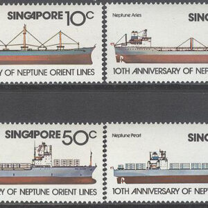 Singapore – M  314-317 Neptune-Orient skeppslinjen 10 år – Fartyg, serie 4 kpl **