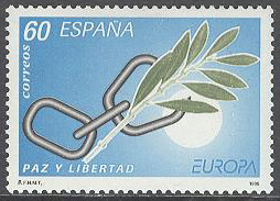 Spanien – M 3217 Europa CEPT 1995 Fred & Frihet, märke kpl **