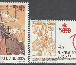 Andorra Sp – M  226-227 Europa CEPT 1992 Amerika upptäckt 500 år, serie 2 kpl **