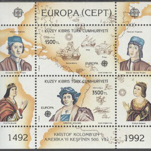 Turk. Cypern – M BL  10 Europa CEPT 1992 Amerika upptäckt 500 år, Block **