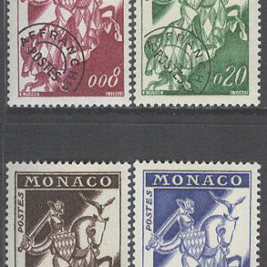 Monaco – M  661-664 Ryttare till häst – Förstämplat, 4 kpl **