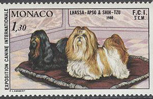 Monaco – M 1428 Internationell hundutställning 1980. Pekineser, 1 kpl **