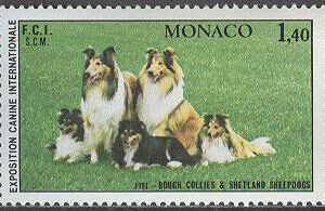 Monaco – M 1480 Internationell hundutställning 1981, 1 kpl **