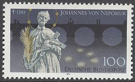 Tyskland – M 1655 Johannes von Nepomuk död i 600 år – Präst, märke kpl **