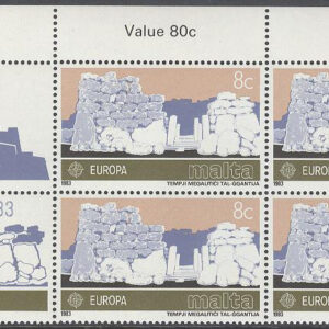 Malta – M  680-681 + Zf Europa CEPT 1983 Storverk, 2 st 4-Block kpl + Zf **