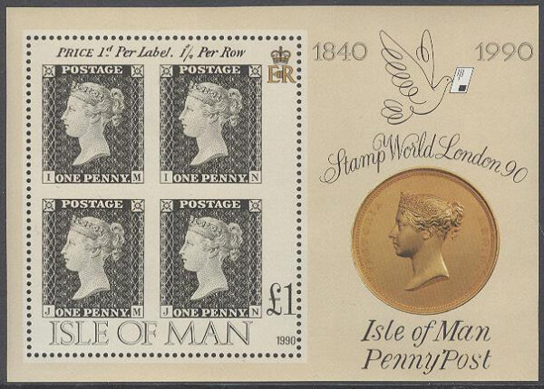 Isle of Man - M BL  12 Frimärke på Frimärke - Frim 150 år, Block **