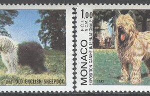 Monaco – M 1533-1534 Internat Hundutställning 1982 bla Bobtail, 2 kpl **