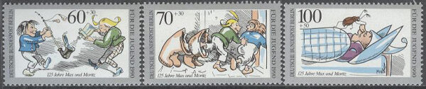 Berlin - M  868-869, 871 Ungdom - Max und Moritz 125 år, 3 olika **