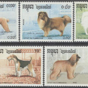 Kambodja – M 1127-1133 Hundar bla Dalmatiner, serie 7 kpl **