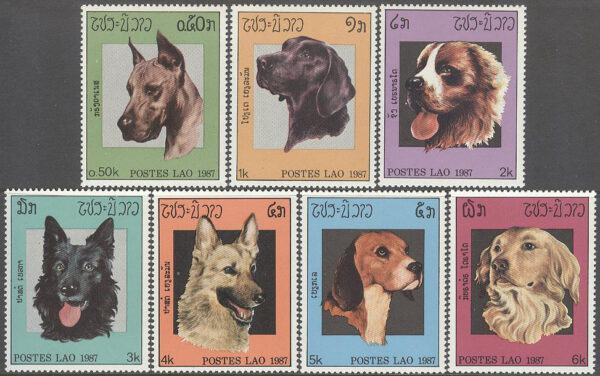 Laos - M  981-987 Hundar, 7 kpl **