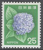 Japan – M 1137 A Blommor – Hortensia – Kulturarv, märke **