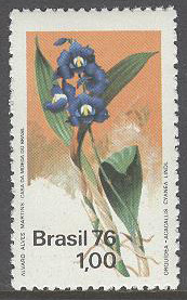 Brasilien – M 1535 Blommor – Acacallis cyanea – Naturskydd, märke **