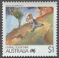 Australien – M 1092 I A Leva tillsammans – Räddningstjänst, märke **
