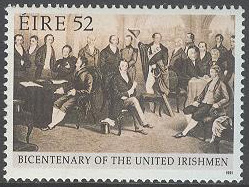 Irland – M  765 Minne – United Irishmen 200 år, märke kpl **