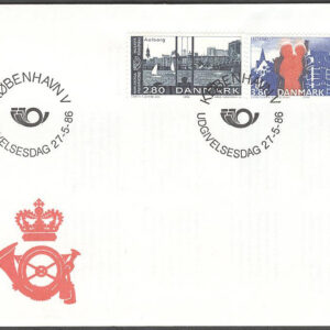 Danmark – FDC 1986-05-27 – Norden VII. Vänorter, 2 kpl Vinjett 1