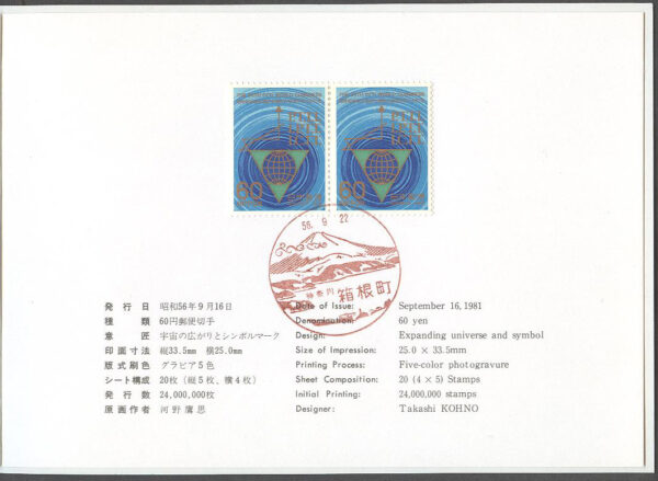 Japan - FDC Mapp 1981-09-16 - Världskongress för Post-, Telegraf- & Telefon, par kpl