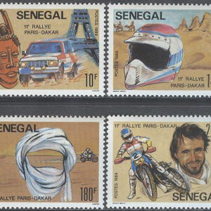 Senegal – M 1000-1003 Bilar & Motorcyklar – Paris – Dakar rallyt, 4 kpl **