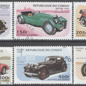 Kongo Brazzaville – M 1462-1467 Gamla bilar bla Morris, 6 kpl stpl