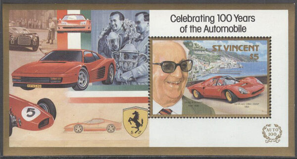 St. Vincent - M BL  51 Bilen 100 år - Ferrari Dino 206 SP, Block **