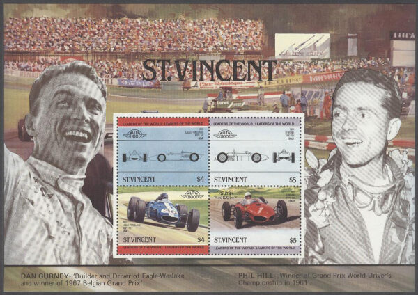 St. Vincent - M  828-831 (BL 17) Bilar bl.a. Ferrari 156 1961, block **