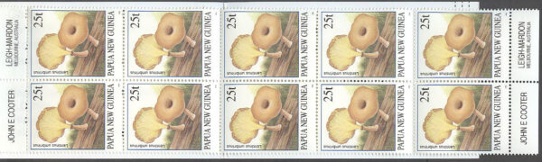 Papua Nya Guinea - M  750 Svampar - Lentinus umbrinus, 10 märken i Häfte kpl **