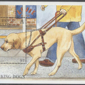 Turks & Caicos Islands – M BL 163 Hundar i Arbete -Labrador som Ledarhund, Block **