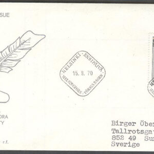 Finland – FDC 1970-08-15 – Aurorasällskapet 200 år, 1 kpl Vinjett 4 Adressat