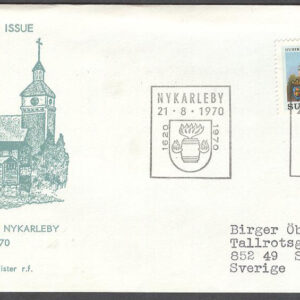 Finland – FDC 1970-08-21 – Nykarleby 350 år, 1 kpl Vinjett 3 Adressat