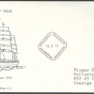 Finland – FDC 1972-06-19 – Tall Shíps Race, 1 kpl Vinjett 2 Adressat
