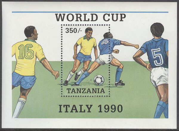 Tanzania - M BL 114 VM i Fotboll i Italien 1990 I, Block **