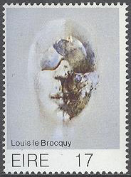 Irland – M  363 Samtida konst IX – Av Louis le Brocquy, märke kpl **