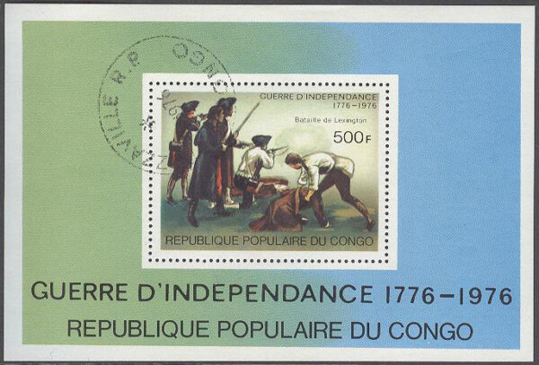 Kongo Brazzaville - M BL  10 Amerika fritt i 200 år - Frihetskrig, Block