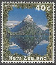 Nya Zeeland – M 1452 C Landskap – Mitre Peak, märke kpl **