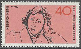 Tyskland – M  750 Heinrich Heine (1797-1856), diktare, 1 kpl **