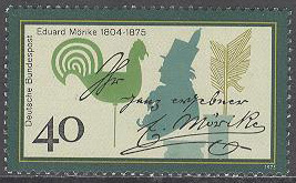 Tyskland – M  842 Eduard Mörike (1804-1875), diktare, 1 kpl **