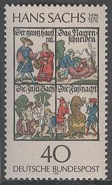 Tyskland – M  877 Hans Sachs död i 400 år – Diktare, 1 kpl **